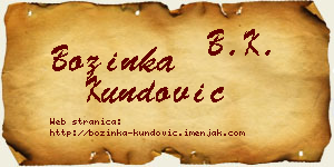 Božinka Kundović vizit kartica